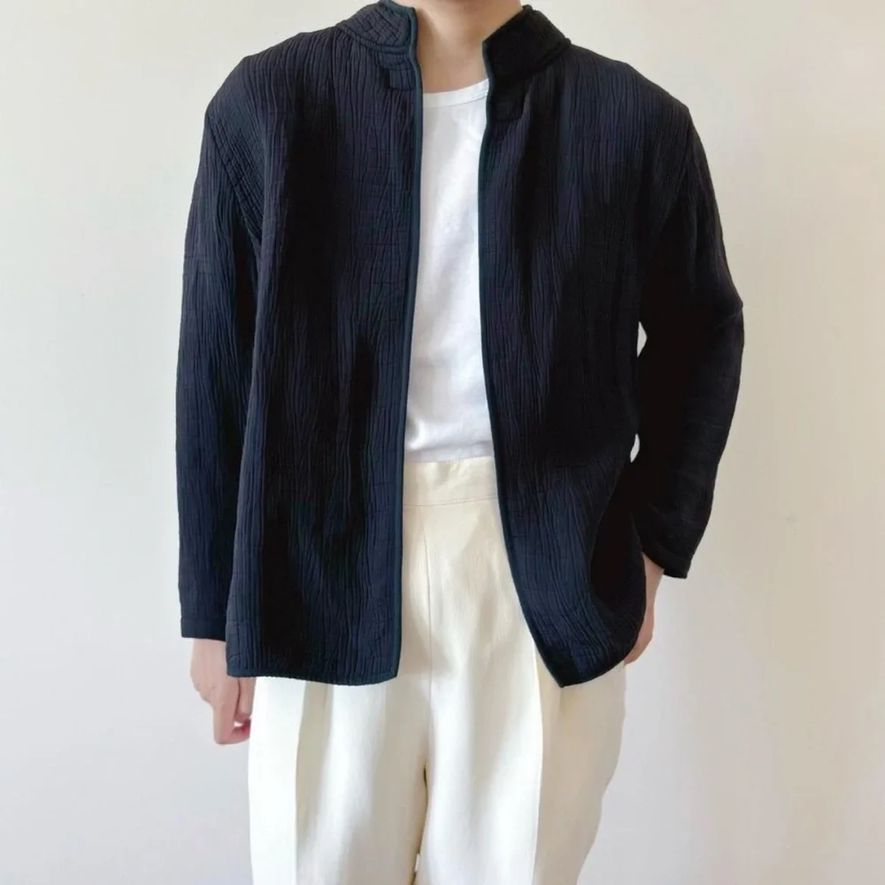 Eileen Fisher Textured Knit silk blend Open Front short Cardigan Jacket
